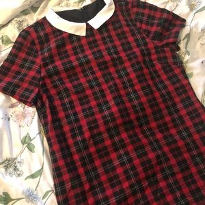 Peter Pan Collar Plaid Dress